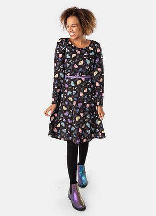 Готическое ведьмское платье с ночными бабочками помелью с карманами popsy