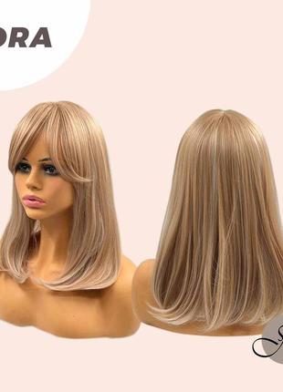 Перука jbextension 16 inches blonde with platinum highlight wig with bangs nora