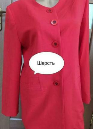 Женский красный пиджак жакет из шерсти
