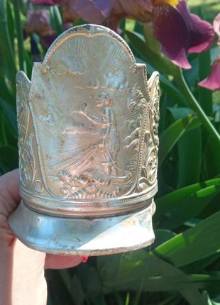 Подстаканник мзн, винтаж! ,,сказка о рыбалке,,б у