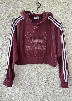 Укороченное велюровое худи5 фото