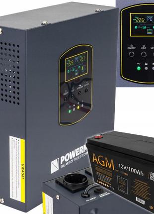 Ибп powermat 1000ва 800вт чистая синусоида + аккумулятор agm 100ah (польша)