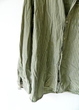 Рубашка длинная оверсайз mantaray зеленая в полоску лето l xl стиль америка2 фото
