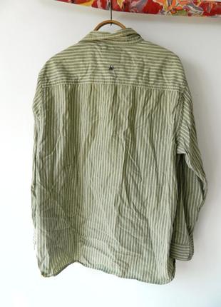 Рубашка длинная оверсайз mantaray зеленая в полоску лето l xl стиль америка5 фото