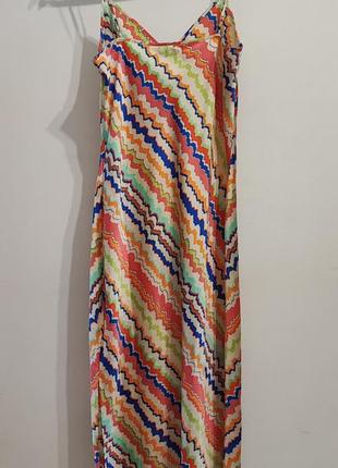 Платье в бельевом стиле  разноцветное на брительках длинное новое2 фото