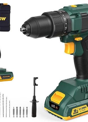 Безщеточный аккумуляторный дрель-шуруповерт + 2 аку. aleapow 18v.