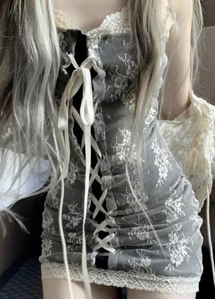 Платье трендовое с бантиками платья y2 dollskill