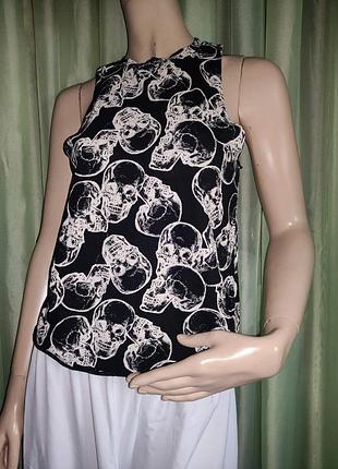 Майка , блуза з черепами  " topshop" готик / панк