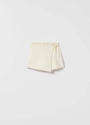Бежевая юбка-шорты от zara для девочки 6 лет (116 см)2 фото