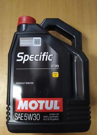 Синтетична моторна олива motul 5w30 specific 0720 (rn0720) 5 л. 102209 — виробництва франції