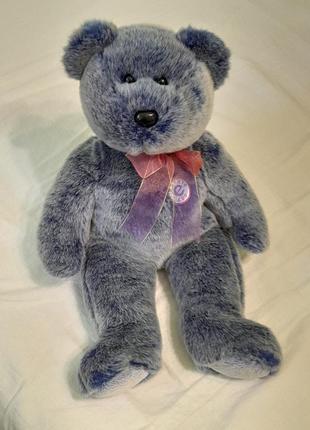 Лялька, фігурка м'яка - ty 2001 , beanie buddies collection -beanie baby - ведмедик з бантом , 35 см