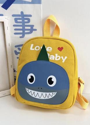 Рюкзак детский холщевый желтая акула