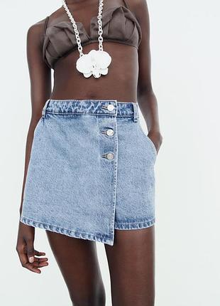 Джинсовая юбка шорты zara