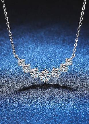 Муассанит кольє, кулон з муассанітами. колье кулон с муассанитами