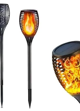 Водонепроникний ліхтар 52 см з ефектом полум'я solar flame led light sensor activated