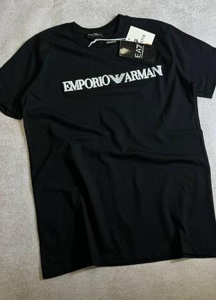 Чоловіча футболка emporio armani чорний білий