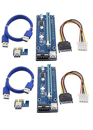2 шт. райзер pce164p-n03 pci-e 1x to 16x ver 008c для відеокарт