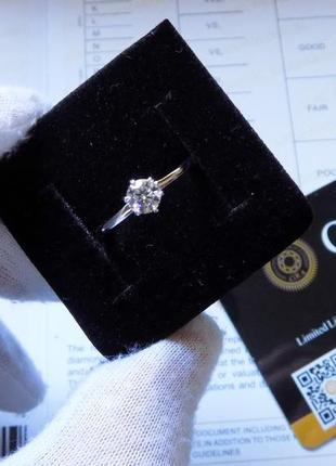 Жіноче кільце з муасанітом 6.5 мм cертифікат. кольцо с муассанито