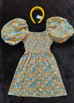 Цветочное платье с буфами!