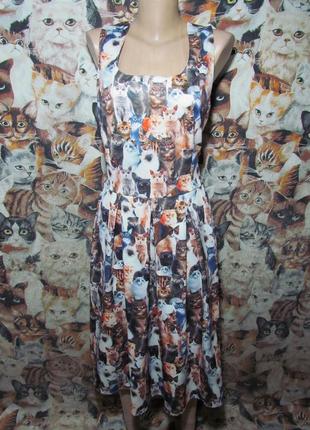 Пинап платье котики
