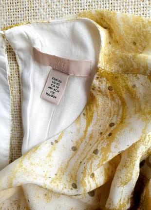 Жовте плаття міді віскоза h&m спідниця на запах7 фото