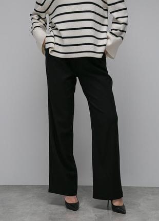 Чорні прямі брюки льон укр бренд штани бавовна класичні кежуал