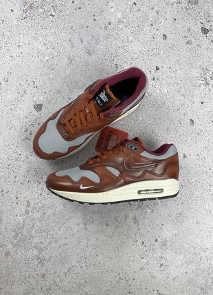 Nike air max 1 x patta dark russet мужские кроссовки оригинал