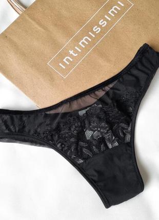 Черные кружевные трусики intimissimi 🖤