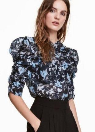 Тренд легкая воздушная блуза h&m блузка топ цветочный принт подушня цветочний