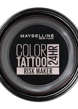 Кремові тіні для повік maybelline new york color tattoo 24hr by eyestudio 190 risk maker чорні