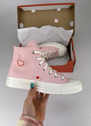 Кеды converse chuck 70 y2k heart a09113c, оригинальные кеды конверс чак 70 розовые женские