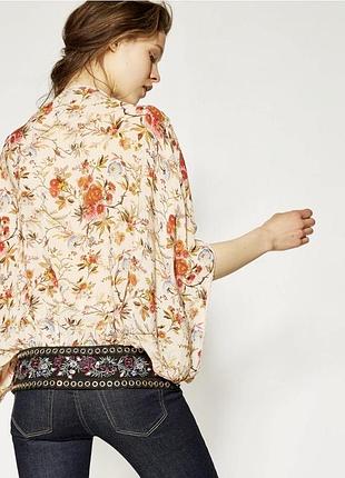 The kooples блуза в квітку з вишивкою 1 широкий вільний рукав
