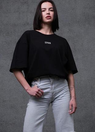 Оверсайз футболка з принтом without vintage black