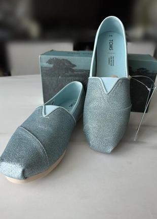 Женские эспадрильи (мокасины) toms  голубые