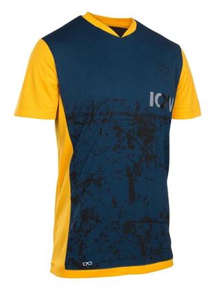 Вело/мото джерсі, футболка ion mtb scrub surfing trails amp 2019 long sleeve jersey yellow/blue