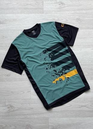 Вело/мото джерсі, футболка ion mtb surfing element trails amp 2019 printed jersey t-shirt black/green