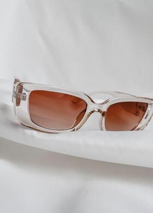 Трендовые женские очки | солнцезащитные, коричневые, прямоугольные | под versace