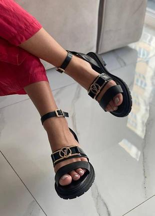 Сандалии женские черные louis vuitton sandals