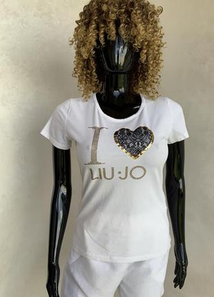Liu jo неймовірна італійська футболка з принтом бренду