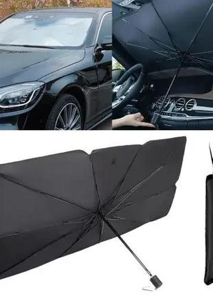 Автомобильный солнцезащитный зонтик на лобовое стекло 78х136 см7 фото