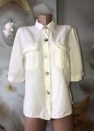 ❤️стильна натуральна сорочка safari casual zara розмір м❤️