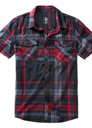 Brandit рубашка brandit roadstar anthracite red (s) -