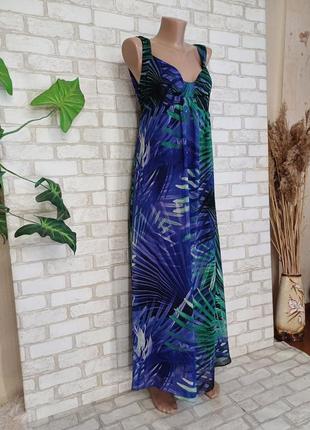 Фірмове wallis легке літнє плаття в підлогу/сарафан у підлогу у великих листі, розмір 2хл3 фото
