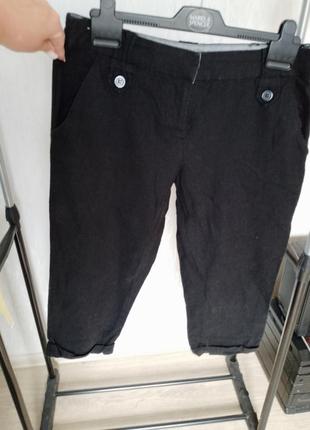 Красивые натуральные -лен фирменные брюки - бриджи 12