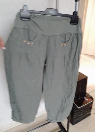 Красивые фирменные брюки - бриджи лен. м