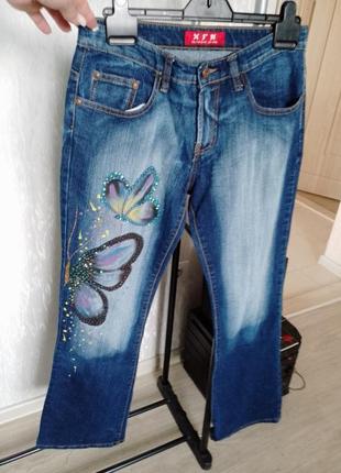 Красивые джинс фирменные штаны л