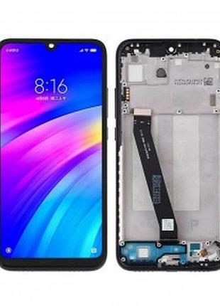 Дисплей для xiaomi redmi 7 + touchscreen, черный, с передней панелью просто пушка