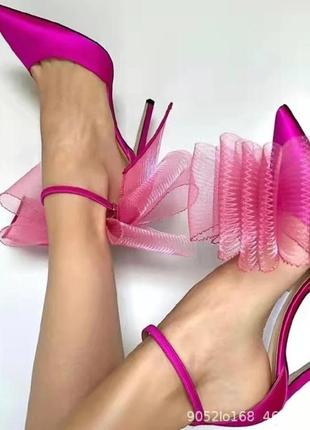 Туфлі босоніжки каблуки с бантом jimmy choo