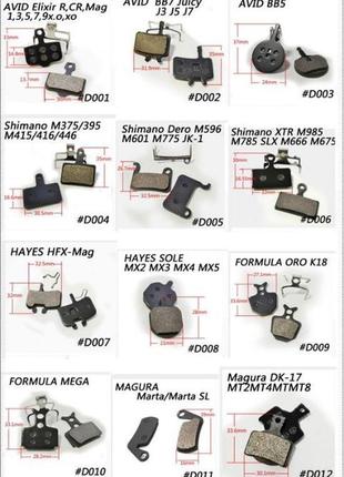 Колодки гальмівні велосипедн дискові напів-метал, якість відмінна