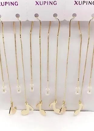 Серьги-протяжки фирмы xuping m&amp;l (медицинское золото).